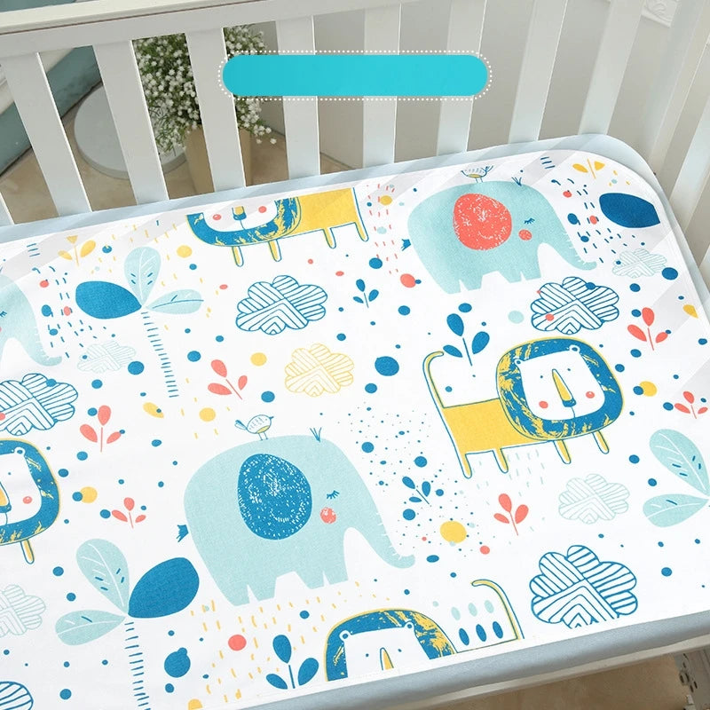 Reusable Infant Change Pad Baby Waterproof Crib Changing Mat Urine Sheet Cotton Diaper Cover Washable Newborn Bed Nappy Mattress