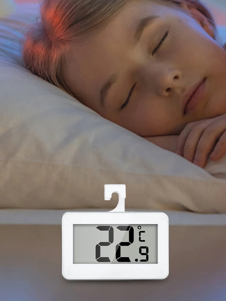 Mini Refrigerator Fridge Thermometer Max/Min Record Function Room Thermometer Refrigerator/Freezer Digital Thermometer for Home