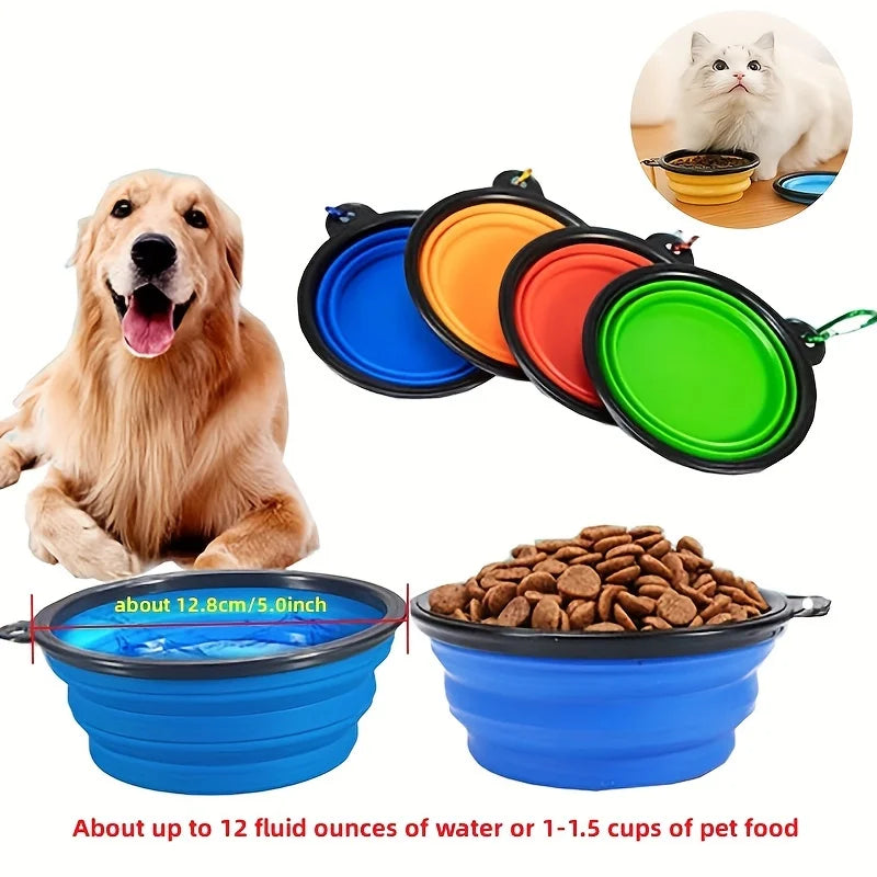 Pet Folding Bowl Pet Bowl TPE Travel Outdoor Drinking Water Portable Dog Bowl Retractable Bowl
