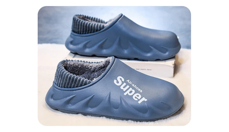 Plus Size 4849 Winter Men Slippers Warm Fur Home Slippers for Men Fashion Plush House Cotton Shoes Womens Wear Slides New