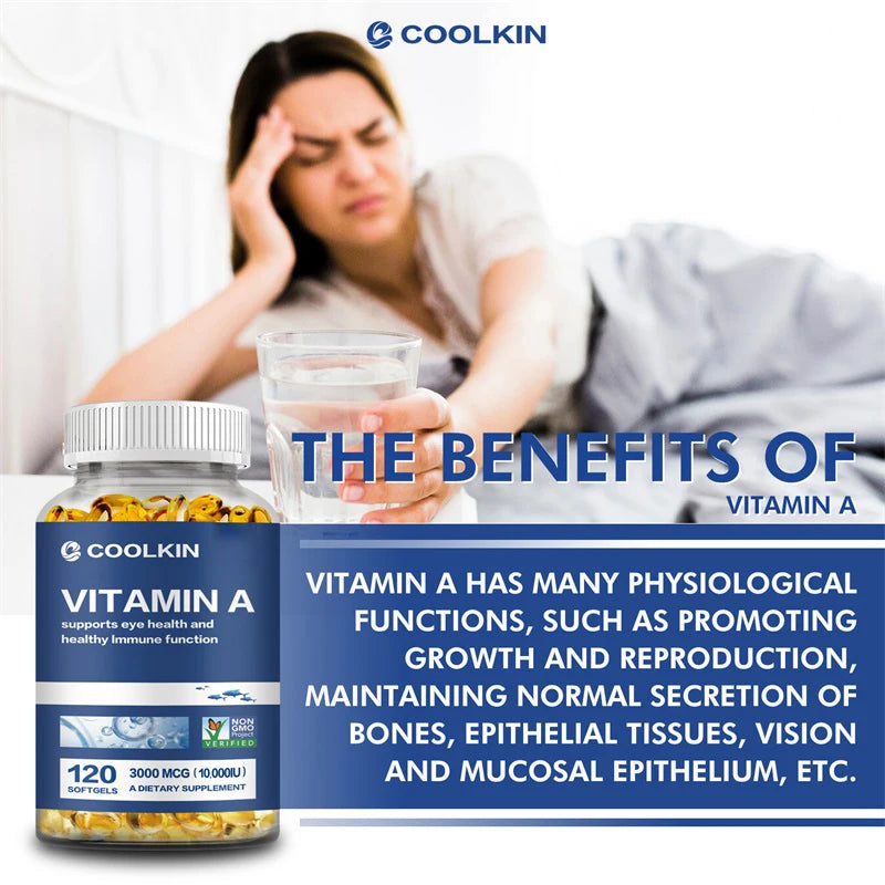 Vitamin A 10000 IU - Supports Eye and Skin Health and Boosts Immunity