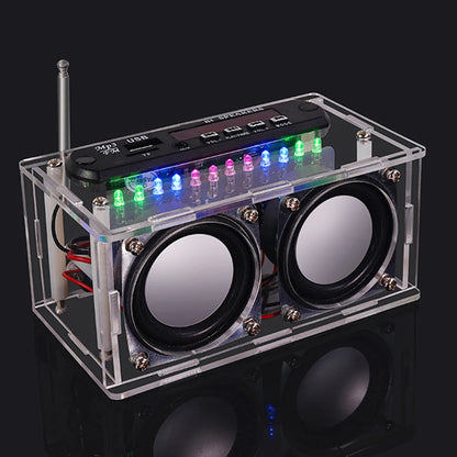 87.5-108MHZ FM Radio Stereo DIY Kit Amplifier Bluetooth Speaker Spectrum Electronic Fabrication DIY Electronic Kit