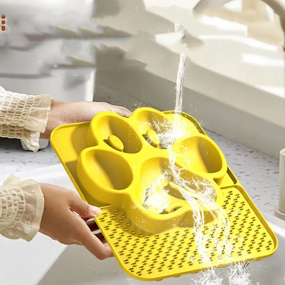 Multi-use Silicone Pet Slow Feeder Bowl Non-slip Portable Pet Canning Lick Tray Choke-proof Cat Food Bowl Food Container