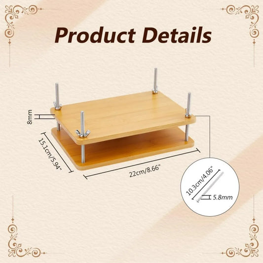Book Press Bamboo Book Press Bookbinding Stable Book Binding Tool Manual Paper Press Handmade Book Binding 2 Floor Portable Book