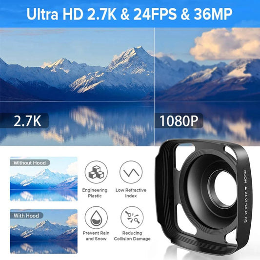 2.7K Camcorder Video Camera 36MP with LED Fill Light,16X Digital Zoom Camera Recorder 3.0" IPS Touch Screen Vlogging Camera Kit