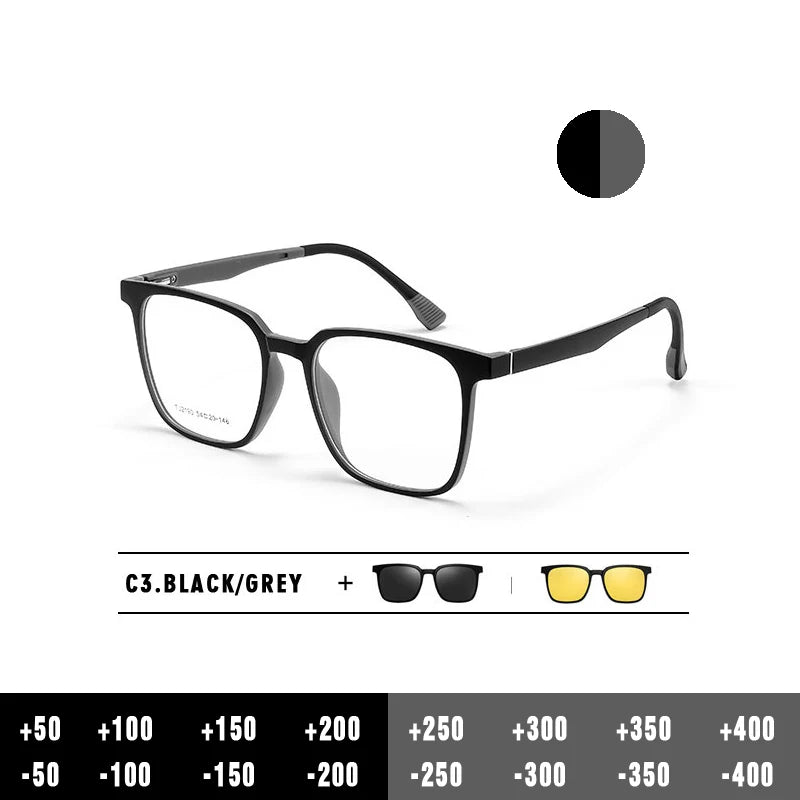 Magnetic Clip on Optical Myopia Glasses For Men Women Polarized Sunglasses Prescription Reading Glasses Blue Light Glass #TJ2190