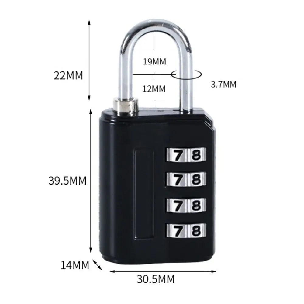4 Digit Number Combination Pad Lock Padlock Outdoor Waterproof Lock Suitcase Luggage Security Coded Lock