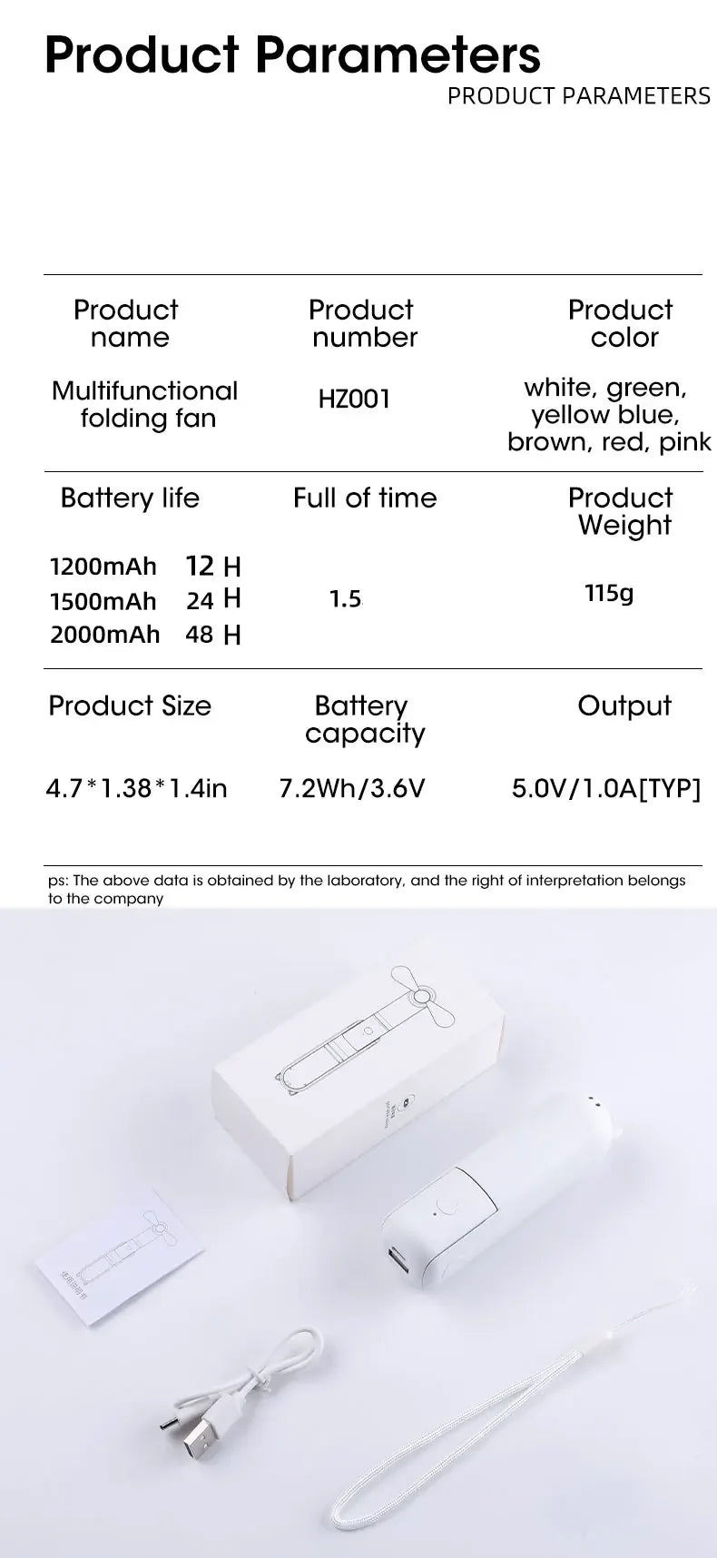 Portable Handheld Fan Mini Hand Fan Battery Operated USB Rechargeable Personal Foldable Fan for Indoor Small Pocket Fan