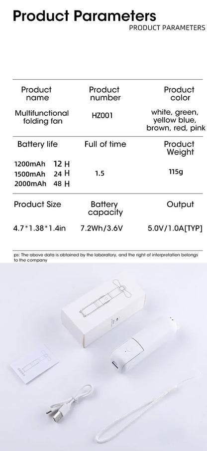 Portable Handheld Fan Mini Hand Fan Battery Operated USB Rechargeable Personal Foldable Fan for Indoor Small Pocket Fan