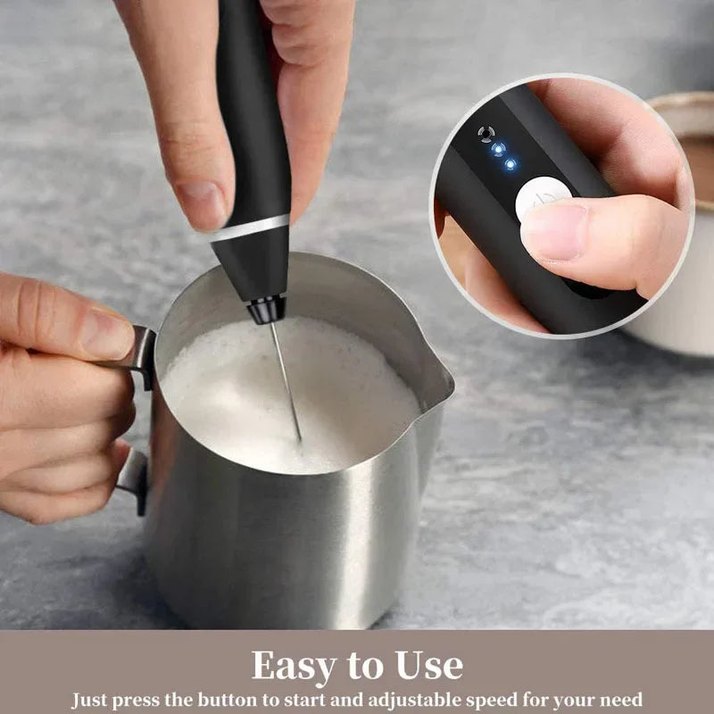Electric Milk Frothers Handheld Wireless Blender USB Mini Coffee Maker Whisk Mixer Cappuccino Cream Egg Beater Food Blender