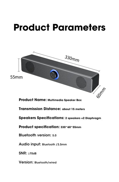 Home Theater Sound System Bluetooth Speaker 4D Surround Soundbar Computer Speaker For TV Soundbar Box Subwoofer Stereo Music Box