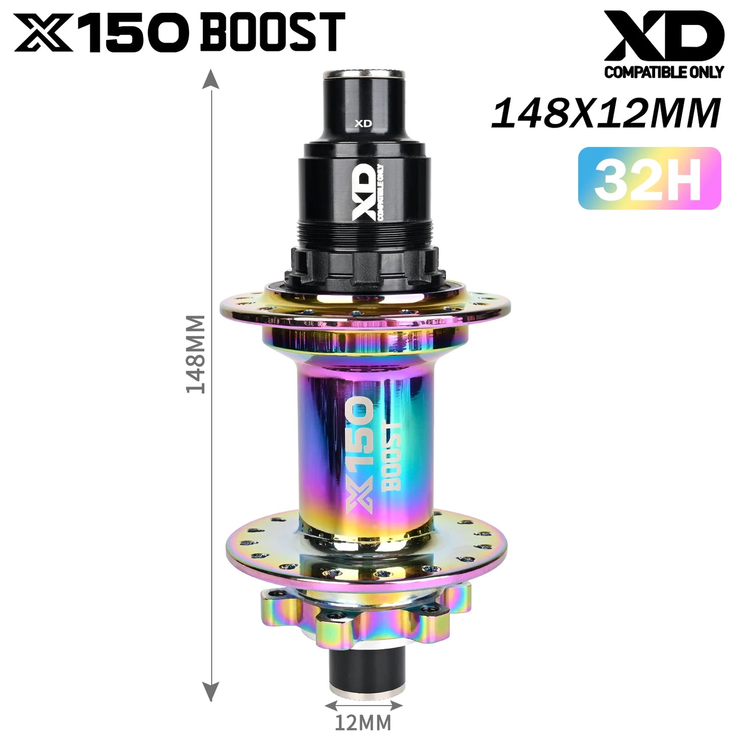 Nanlio Bicycle hubs X150 BOOST 6 Pawls 150T Noise 4 Bearing Hubs 110x15 148x12MM 8 9 10 11 12 Speed MTB Bike Hubs 28/32 Holes