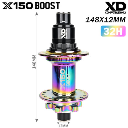 Nanlio Bicycle hubs X150 BOOST 6 Pawls 150T Noise 4 Bearing Hubs 110x15 148x12MM 8 9 10 11 12 Speed MTB Bike Hubs 28/32 Holes