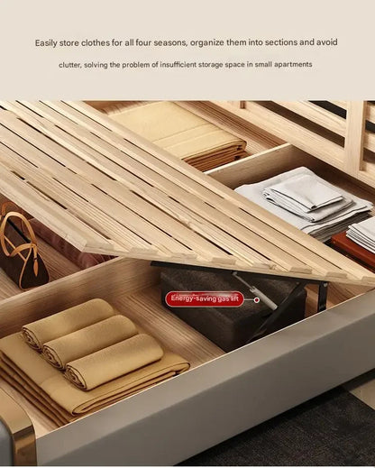 Italian Luxury Beds Leather Modern Simple Storage Beds Queen White Bedroom Double Somieres Marcos De Cama Bedroom Furniture