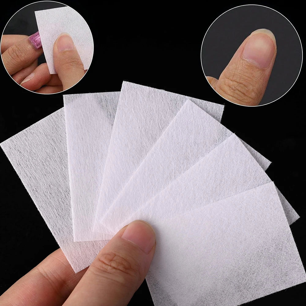 100% Cotton Nail Polish Remover Cotton， Nail Polish Manicure Gel Dust Cleaning Cotton Nail Art Remover Cotton Pads Wet Compress