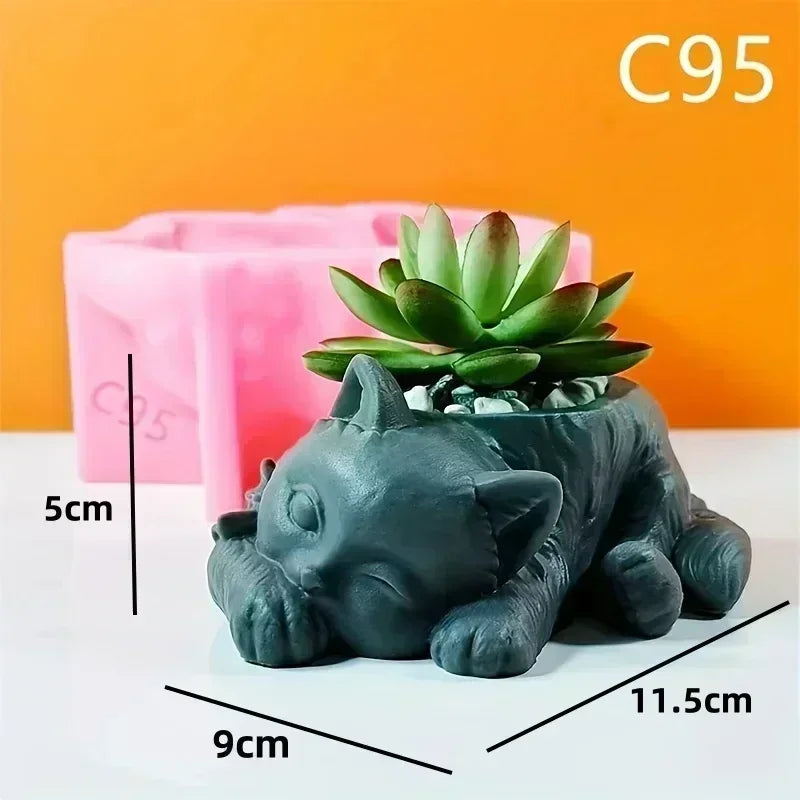 Church relief succulent plant flowerpot resin silicone mold house church storage box mold tower church cross relief gypsum molds