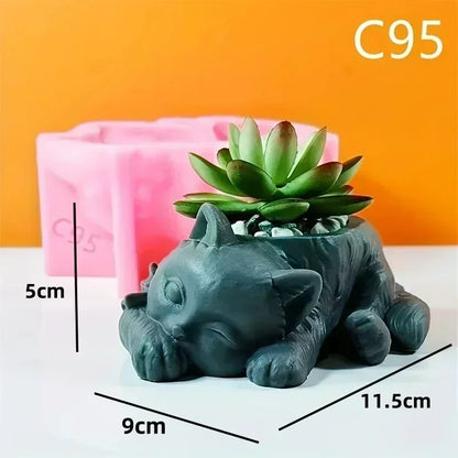 Church relief succulent plant flowerpot resin silicone mold house church storage box mold tower church cross relief gypsum molds