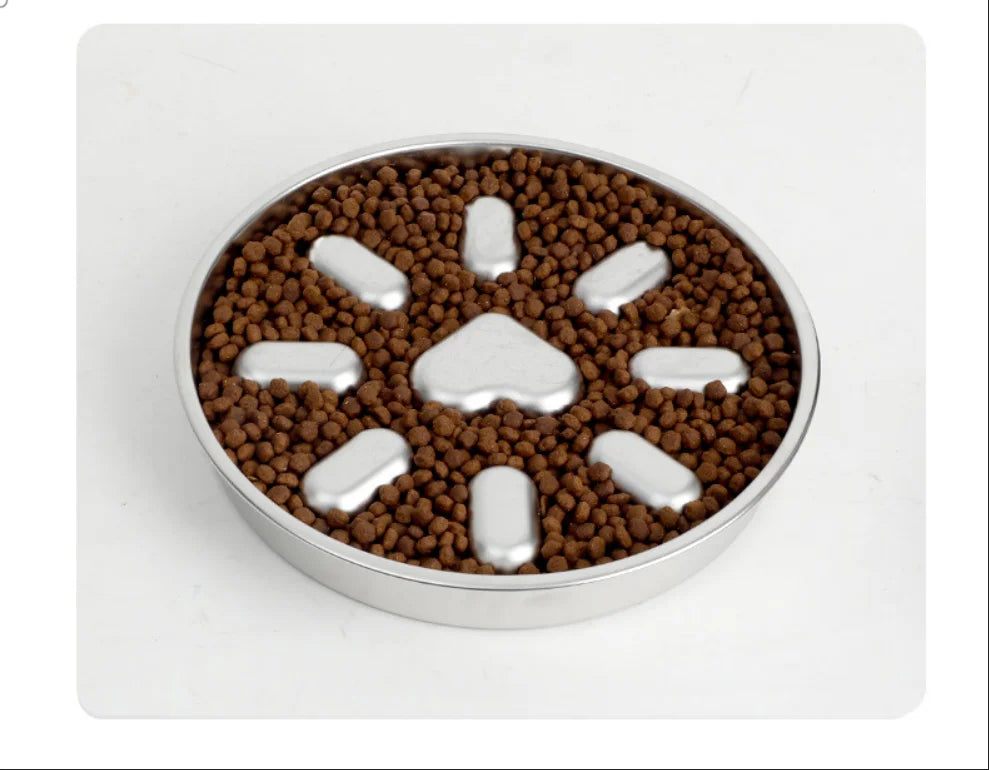Stainless Steel Slow  steel slow food bowl for dogs, feeding basin for cats, anti choking and anti overturning bowl Pet supplies