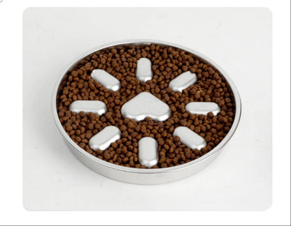 Stainless Steel Slow  steel slow food bowl for dogs, feeding basin for cats, anti choking and anti overturning bowl Pet supplies