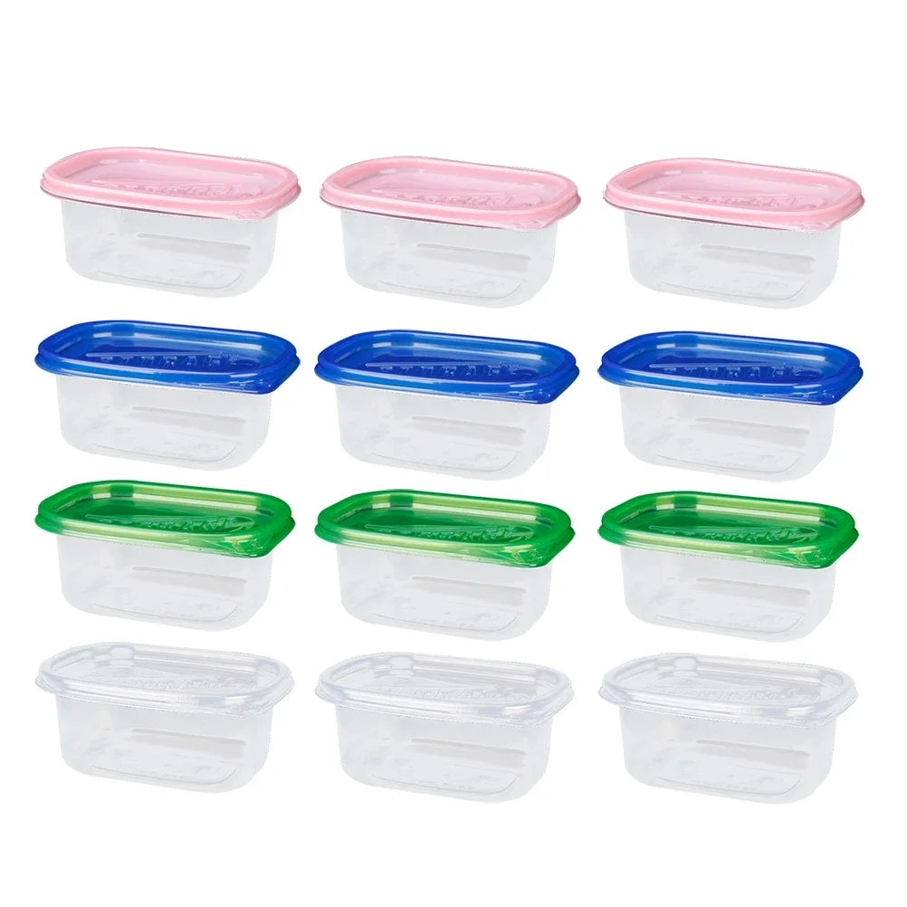 12pcs 280ML Rectangular Plastic Lunch Boxes Disposable Food Container Kitchen Sealed Box For Fruit Cake