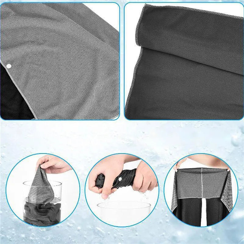 Cooling Hoodie Towel Sweat Absorption Extra Soft Sun Protection Quick Drying Sweat Towel Neck Wrap Sports Supplies