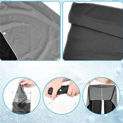 Cooling Hoodie Towel Sweat Absorption Extra Soft Sun Protection Quick Drying Sweat Towel Neck Wrap Sports Supplies