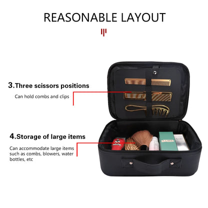 Skin Hair Scissor Salon Tool Bag Professional Barber Hairdressing Tools Large Capacity Waterproof Storage Box Portable Suitcase