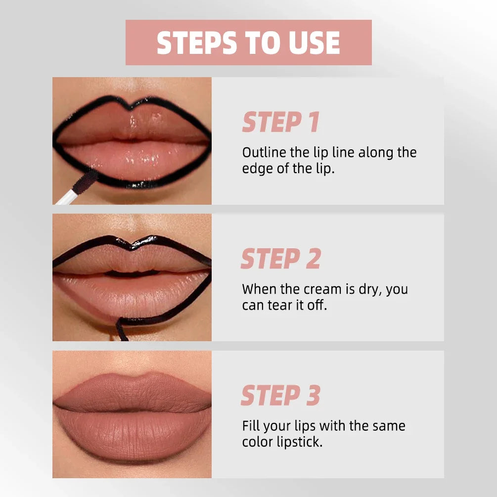 QIBEST 4 Colors Peel Off And Reveal Lip Stain Long Lasting Waterproof Pink Lip Tint Transfer Proof Natural Lip Stain Makeup