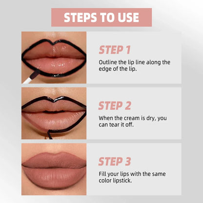 QIBEST 4 Colors Peel Off And Reveal Lip Stain Long Lasting Waterproof Pink Lip Tint Transfer Proof Natural Lip Stain Makeup