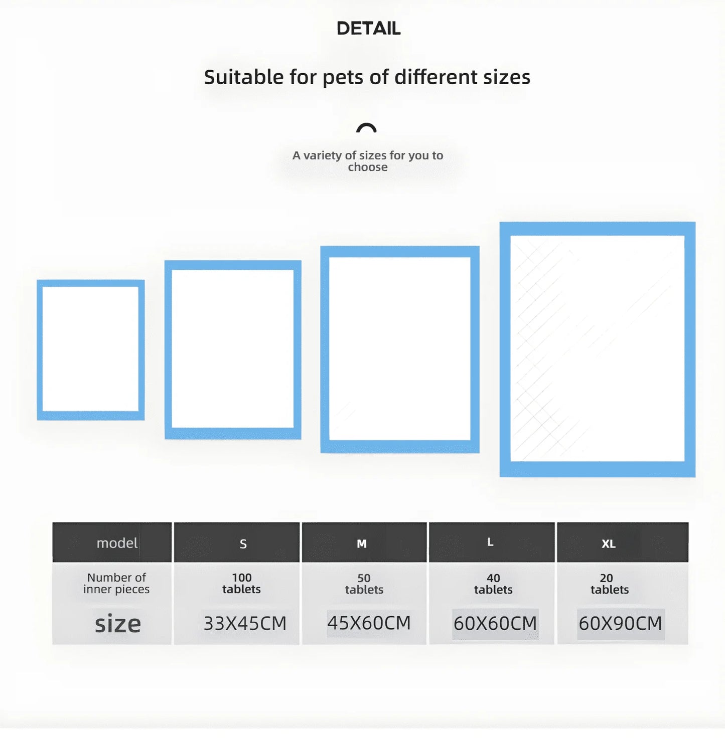 100/50/40/20PCS Pet Diaper Pads Absorbent Odor-Control Quick Dry Puppy Dog Training Pee Mats Pet Supplies Dog Toilet Disposable