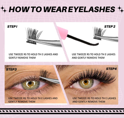 Diy Lash Extension Kit Cluster Eyelash Extension Kit Individual Lashes Kit Lash Bond and Seal Lash Glue and Lash Tweezers Makeup