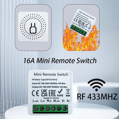 Wireless Smart Switch Light 433Mhz RF 86 Wall Panel Switch with Remote Control Mini Relay Receiver Home Led Light Lamp Fan