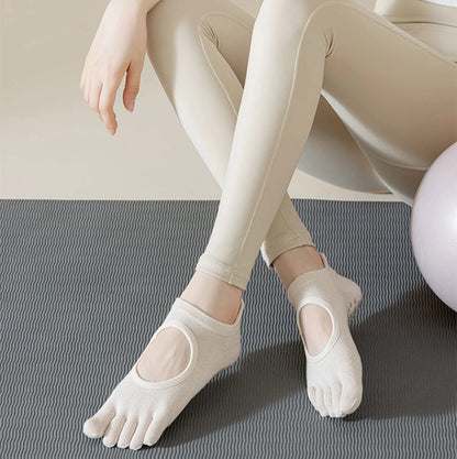Yoga Socks for Women toe socks non slip Pilates class Hollow out Breathable anti-slip socks five fingers aerobics cotton socks