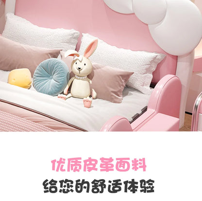 150X200cm Modern Childrens cartoon girl princ ess bed pink queen size bed frame full  double bed complete bedroom furniture