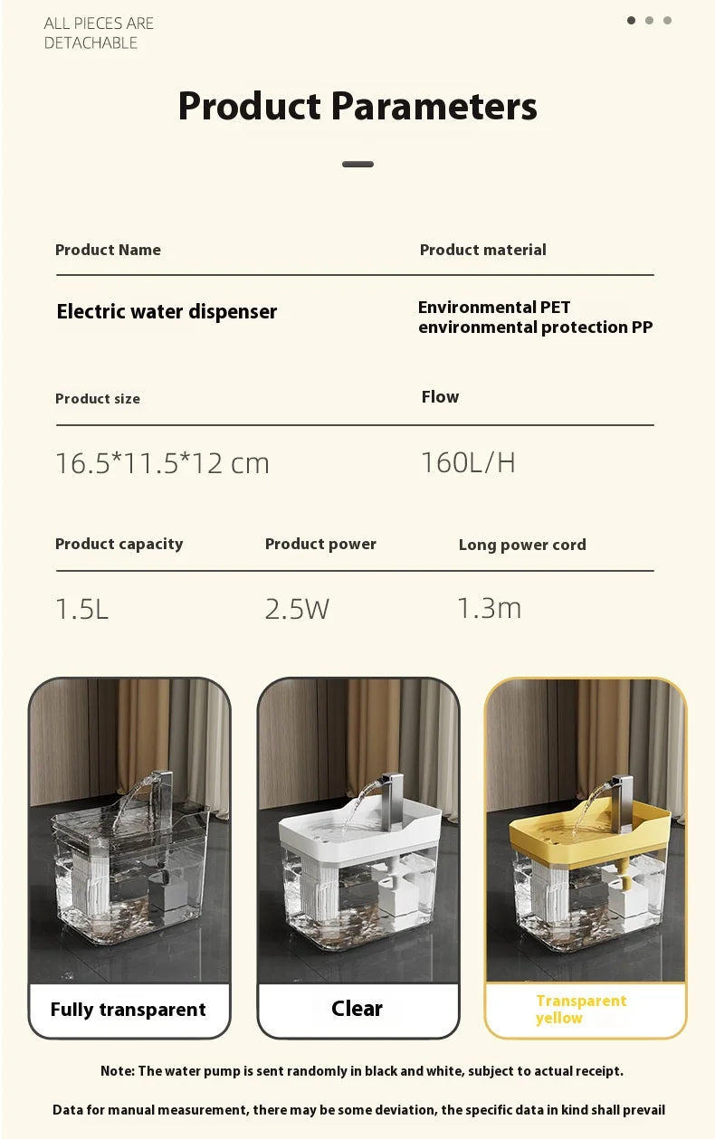 Cat Water Fountain Cat automatic water dispenser filters circulating flowing water intelligent pet automatic water dispenser