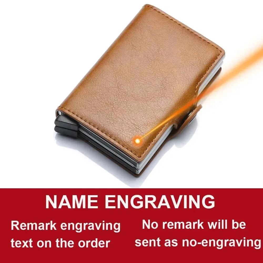 Anti Rfid Blocking Men Wallets with Custom Name Carbon Fiber Mini Wallet Large Capacity Card Holders Small Money Bag Male Purses