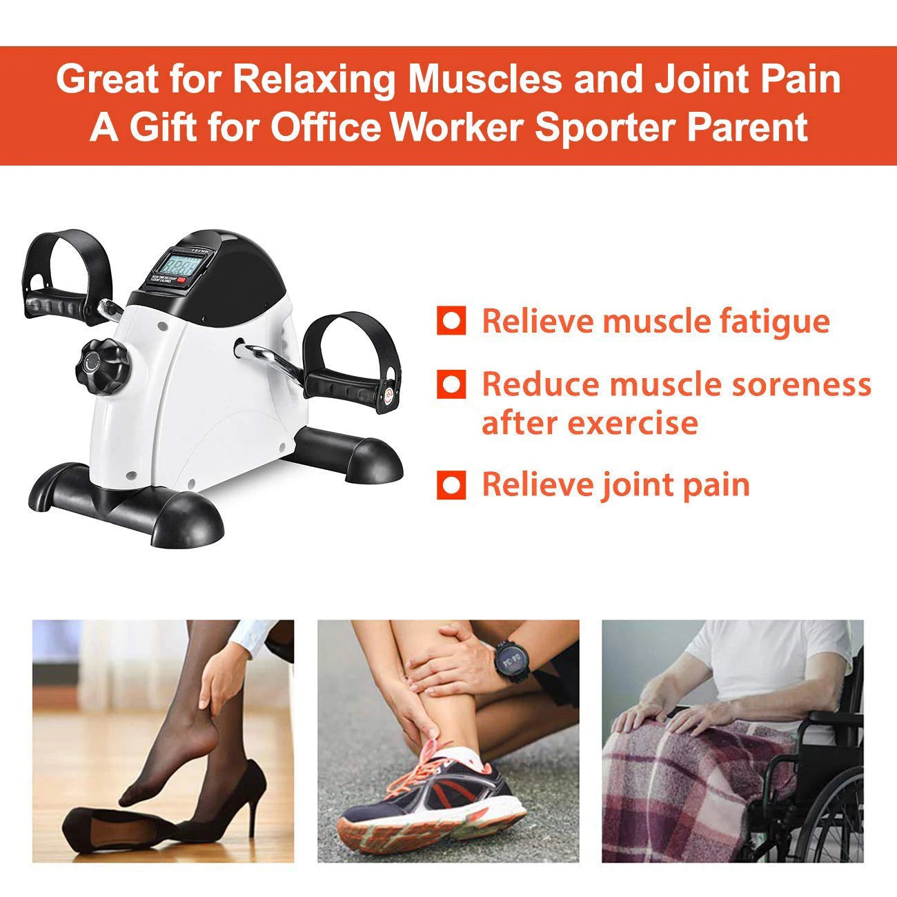 1PC Undertable Bicycle Pedal Exercise Machine Portable Home Fitness Bicycle Pedal Exercise Machine Foot Pedal Portable Bicycle