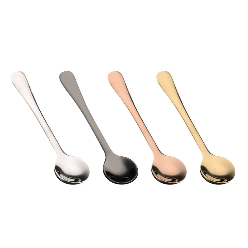 304 Stainless Steel Flavoring Spoon Salt Spoon Coffee Stirring Spoon Cute Dessert Spoon Mini Ice Cream Spoon
