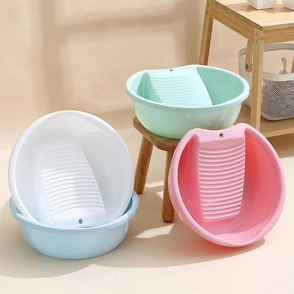 Washboard Basin Convenient Non Slip Plastic Washboard Washing Clothes Laundry Basin for Clothes T Shirts Blouses Socks Hand Wash