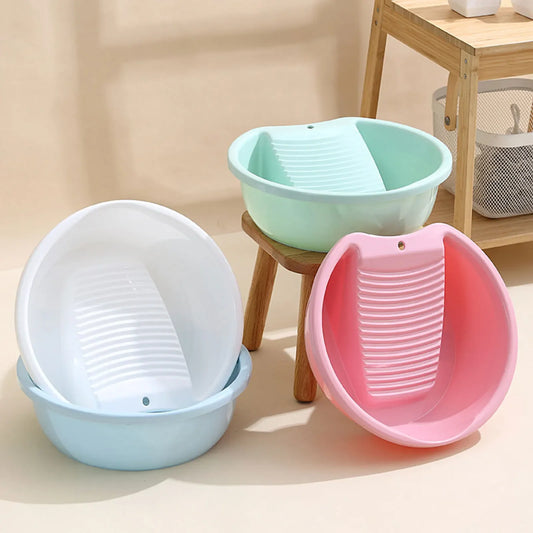 Washboard Basin Convenient Non Slip Plastic Washboard Washing Clothes Laundry Basin for Clothes T Shirts Blouses Socks Hand Wash