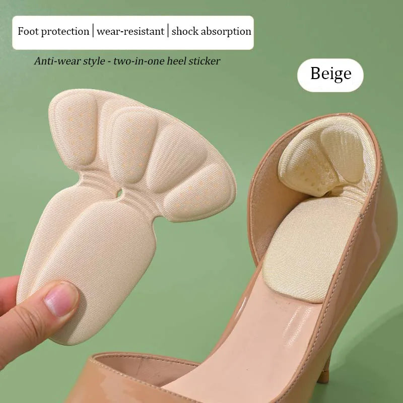 T-Shaped Heel Protectors Stickers Womens Shoes Heel Cushion Foot Care Products Non Slip Shoe Pads High Heels Half Shoe Inserts