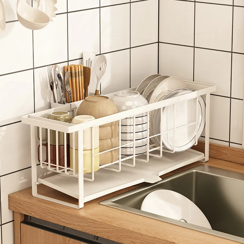 Kitchen Rack For Dish Bowl Narrow border Drain Rack Countertop Dishrack Chopsticks Storage Box Sink Bowl Forks Drying Rack
