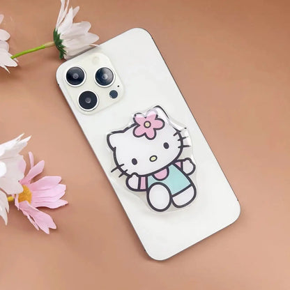 Sanrio Hello Kitty Phone Socket Holder Kawaii Anime Finger Grip Bracket For Iphones Desktop Holder Back Sticker Gift