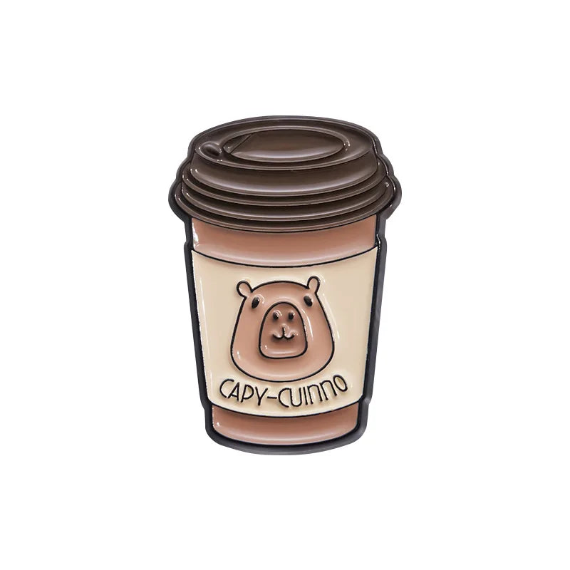 Creative Coffee Enamel Brooch Spaceship Coffee Elements Need By Coffee Power Books Cat Coffee Cups Metal Badge Lapel Pin Jewelry