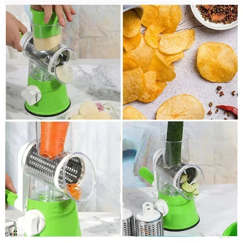 Vegetable Cutter Hand Cranked Slicing Portable Cheese Chopper Machine Vegetable Garlic Potato Shredder Tools Kitchen Accessories
