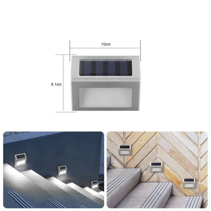 3LED Step Light Stainless Steel Solar Fence Lights Waterproof Outdoor LED Wall Lamps Deck Lights For Stair Garden Fence Patio