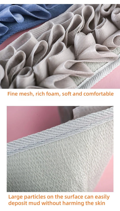 2-in-1 Pullback Towel Strong Rubbing Back Bath Towel Bath Bar Bath Flower Rubbing Mud Home Rubbing Bath Towel