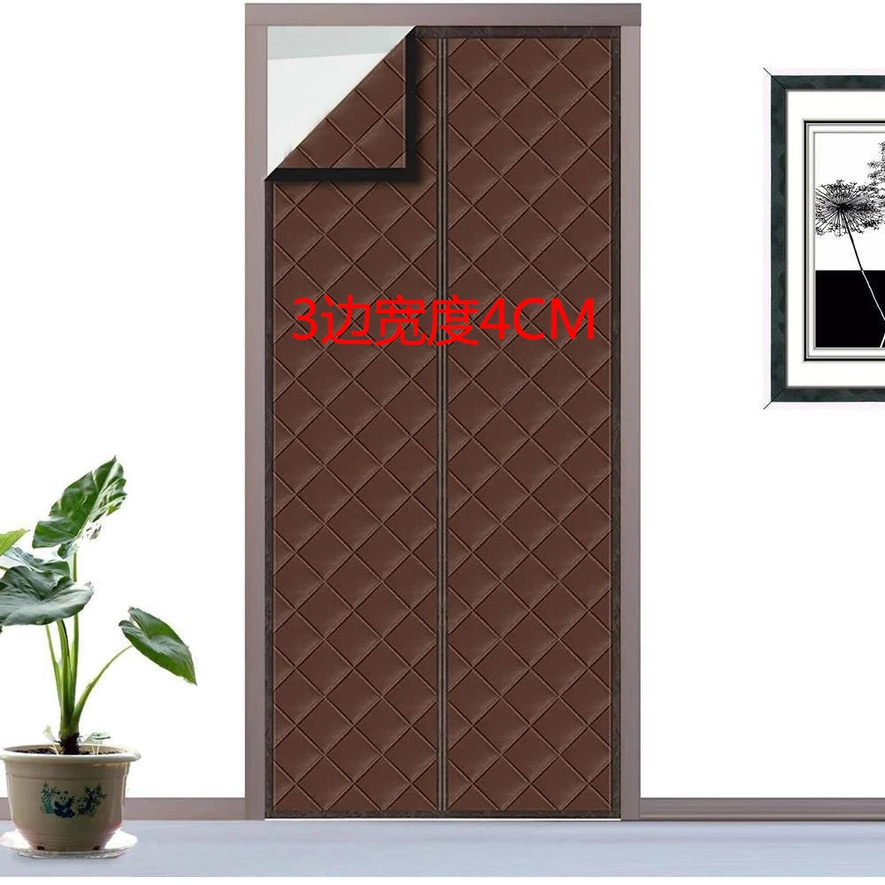 Winter Door Curtain Windproof Warm Partition Curtain Magnetic Door Curtain Punch-free Door Curtain Bedroom Block PU Curtain