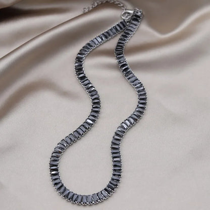 Korean hot selling fashion jewelry, copper inlaid zircon, luxury shiny necklace sexy ladies party necklace