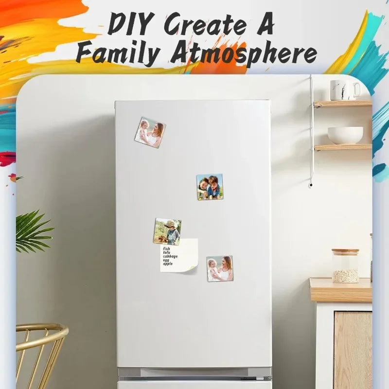 50-80mm DIY Fridge Magnet Maker Machine Rectangular 100Pc Magnet Materials Supply Paper Cutter Photo Refrigerator Sticker Making